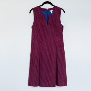 J. CREW Women Cherry Print Split Neck Dress size 6